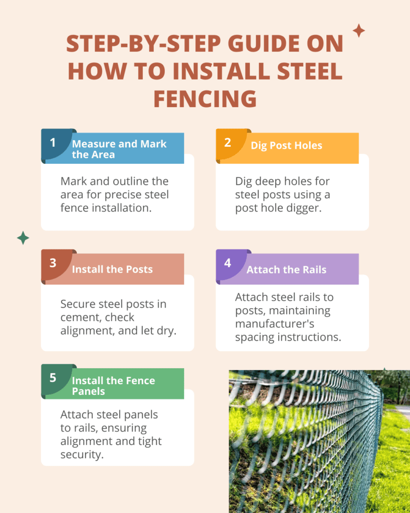 install steel fencing